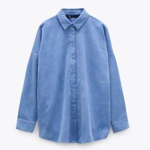 Zara Oversized Corduroy Button Down Shirt